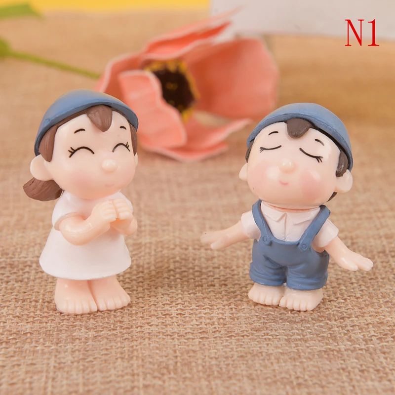 Enchanted Mini Fairy Garden Couple Stool Decor Set 27