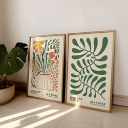 matisse inspired floral wall art set modern boho prints