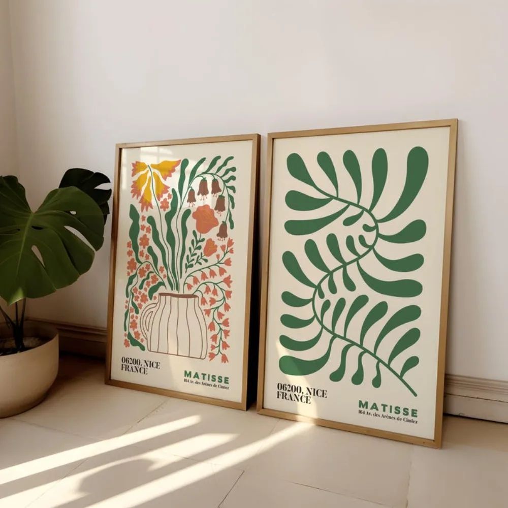 Matisse Inspired Floral Wall Art Set Modern Boho Prints 6