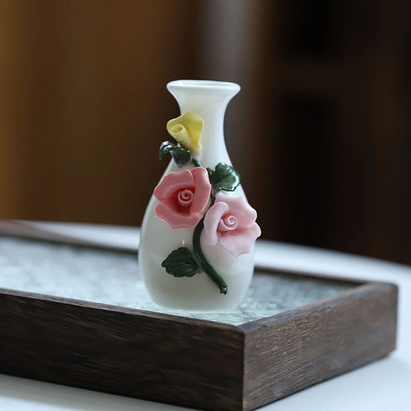 Chinese Style Mini Ceramic Vase Storage Jar Decor 15