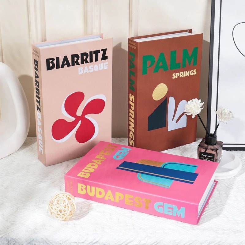 Luxury Decorative Fake Books Colorful Coffee Table Decor Set 4