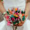 Colorful Dried Flower Wedding Bouquet Pampas Bridal Arrangement 3