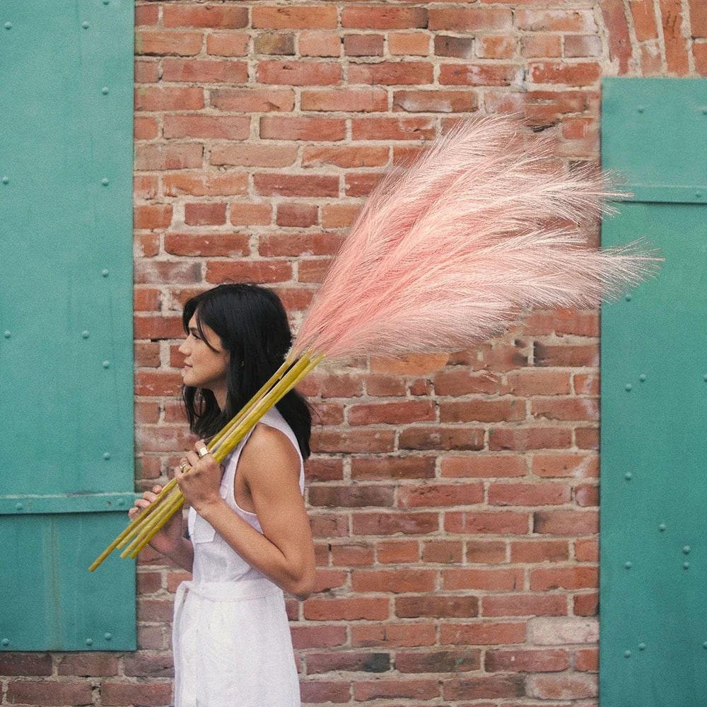 Luxury Tall Faux Pampas Grass Decor 120cm Fluffy Boho Home Accent 8