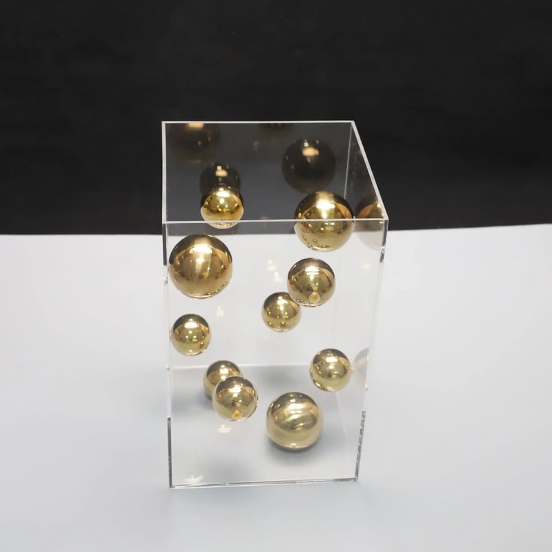 Luxury Geometric Metal Ball Decor Acrylic Display Box Modern Minimalist Home Accent 8