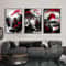 Vintage Japanese Landscape Wall Art Canvas Set Oriental Red Black Home Decor 2
