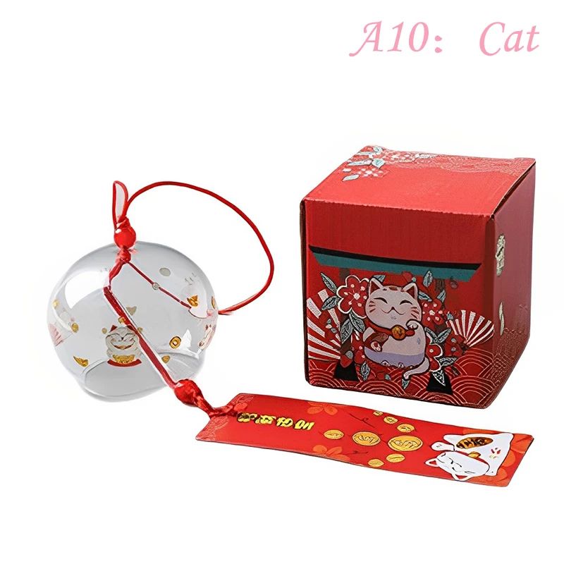 Japanese Glass Wind Chime Sakura Furin Hanging Zen Home Decor 14