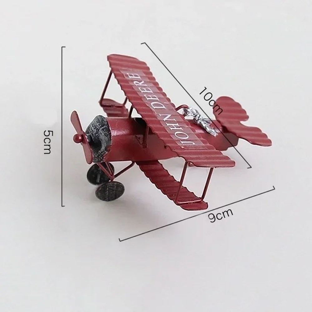 Vintage Metal Airplane Model Desk Decor Retro Aircraft Ornament 2