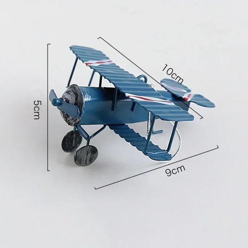 Vintage Metal Airplane Model Desk Decor Retro Aircraft Ornament 3