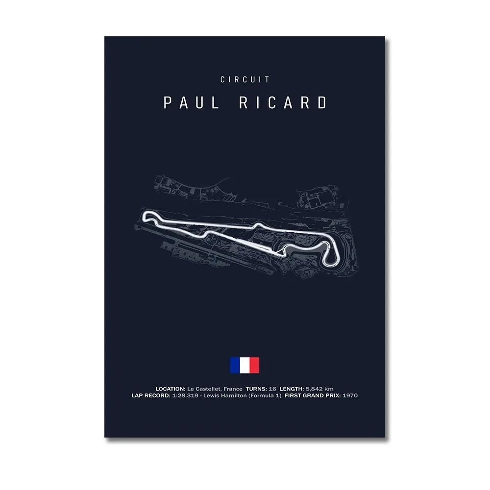 F1 Circuit Track Wall Art Canvas Motorsport Racing Poster 11