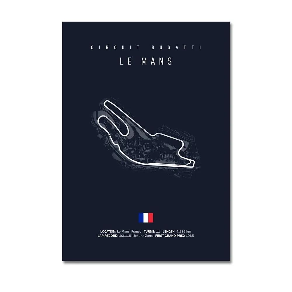 F1 Circuit Track Wall Art Canvas Motorsport Racing Poster 22