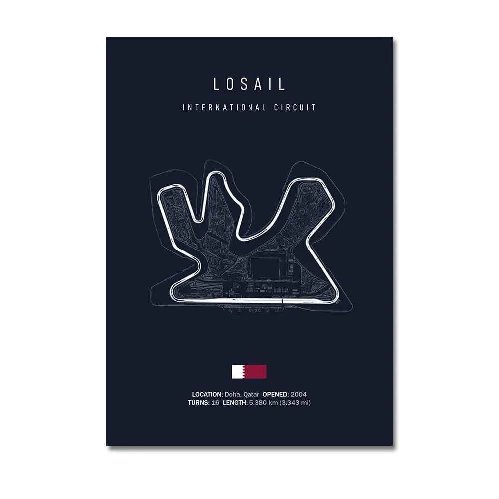 F1 Circuit Track Wall Art Canvas Motorsport Racing Poster 23