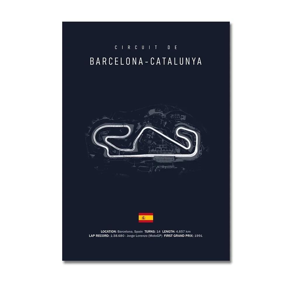 F1 Circuit Track Wall Art Canvas Motorsport Racing Poster 25