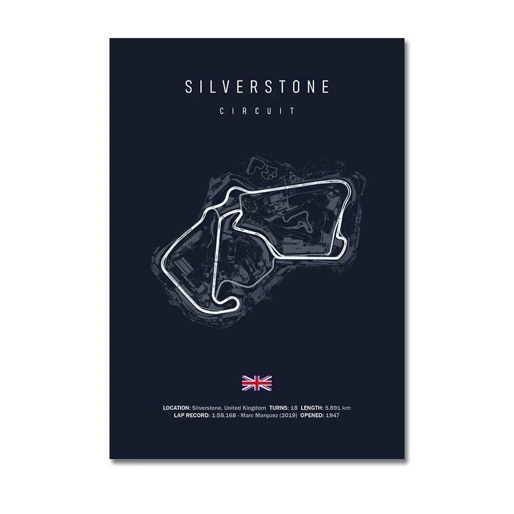 F1 Circuit Track Wall Art Canvas Motorsport Racing Poster 26
