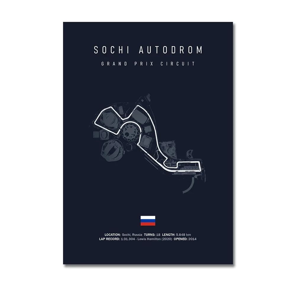 F1 Circuit Track Wall Art Canvas Motorsport Racing Poster 18
