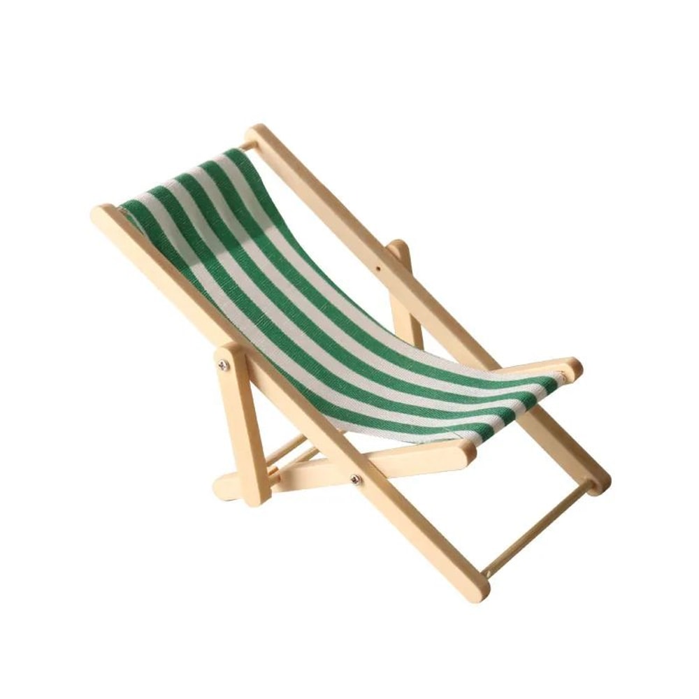 Mini Wooden Dollhouse Beach Chair Reclining Outdoor Furniture 10