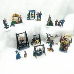 mini holiday figurines set seasonal desk decor miniatures