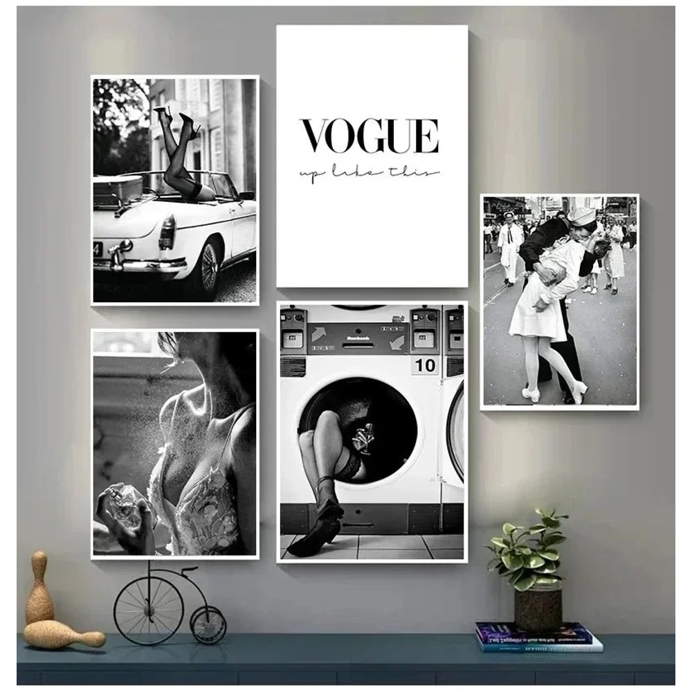 Vintage Perfume Woman Poster Fashion Canvas Wall Art Elegant Home Decor 1