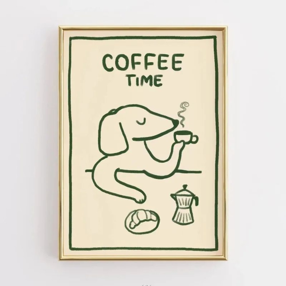 Funny Coffee Kitchen Wall Art Retro Food Quote Canvas Poster Decor 27
