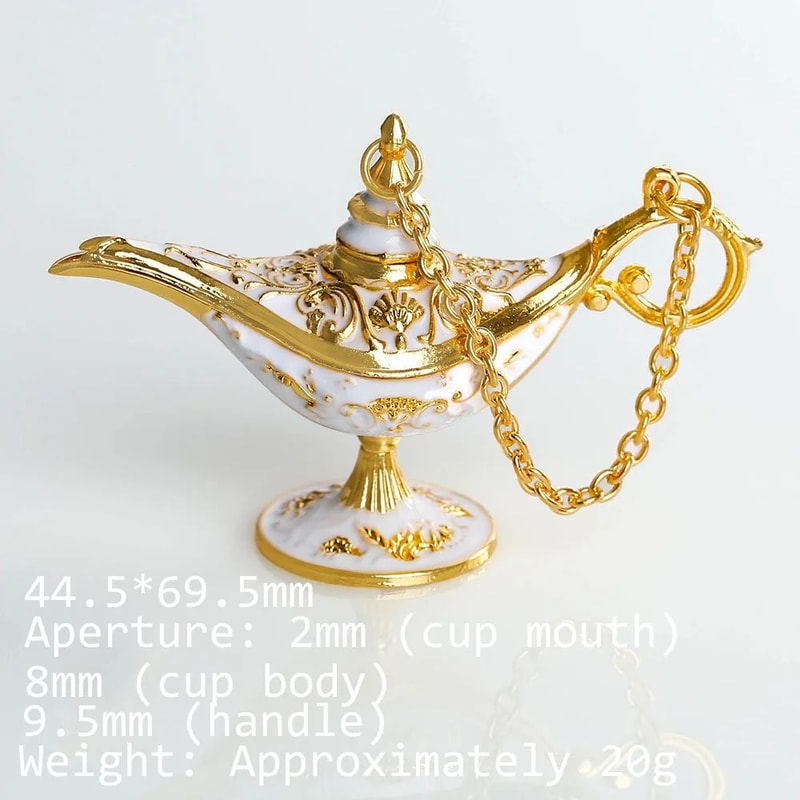 Vintage Aladdin Genie Lamp Decor Antique Metal Home Ornament Display Piece 5