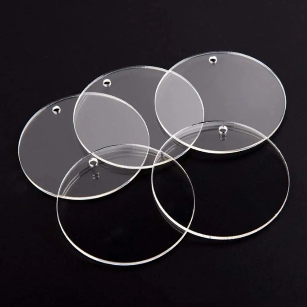 Clear Acrylic Ornament Blanks Round Disc DIY Craft Circles For Custom Decor 0