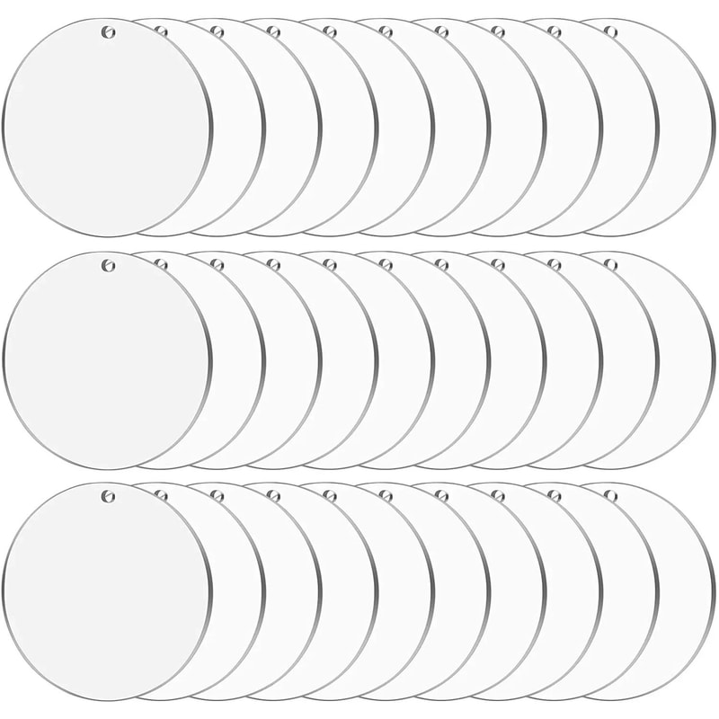 Clear Acrylic Ornament Blanks Round Disc DIY Craft Circles For Custom Decor 9