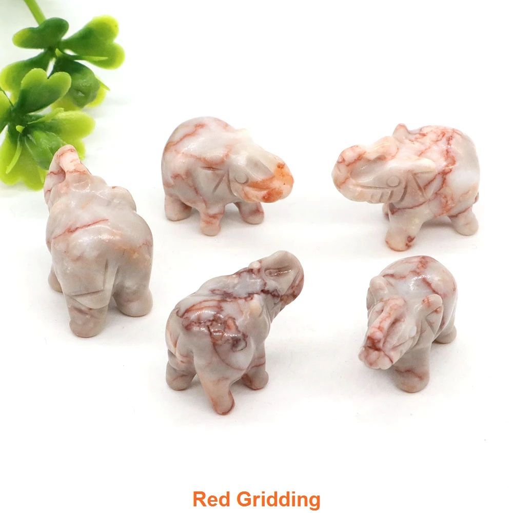 Mini Crystal Elephant Figurine Natural Stone Healing Decor Gift 29