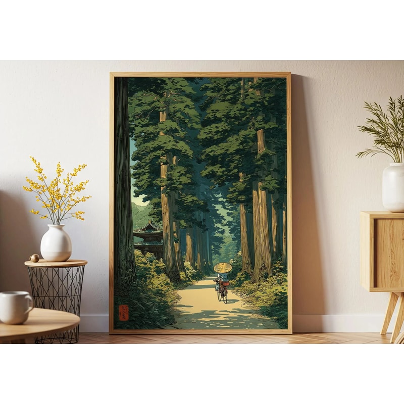 Japanese Pine Tree Wall Art Zen Nature Canvas Calm Forest Decor 10