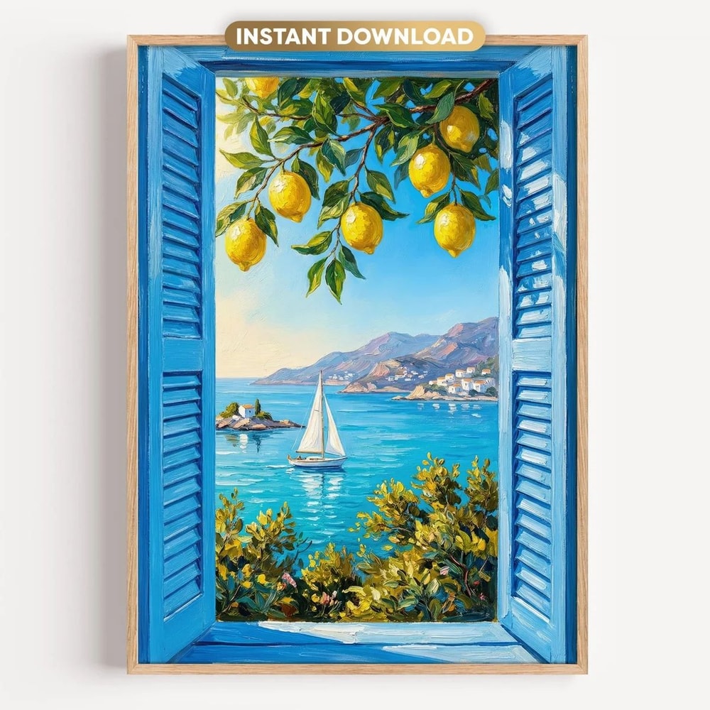 Italian Lemon Tree Wall Art Cottagecore Canvas Spring Landscape Decor 16