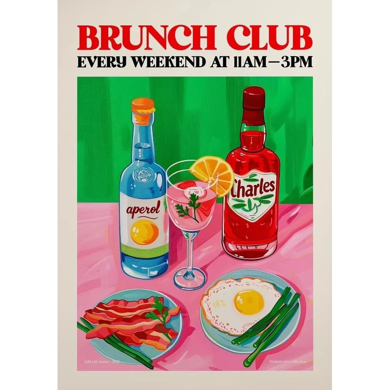 Italian Cocktail Food Wall Art Aperol Spritz Pizza Kitchen Canvas Decor 9