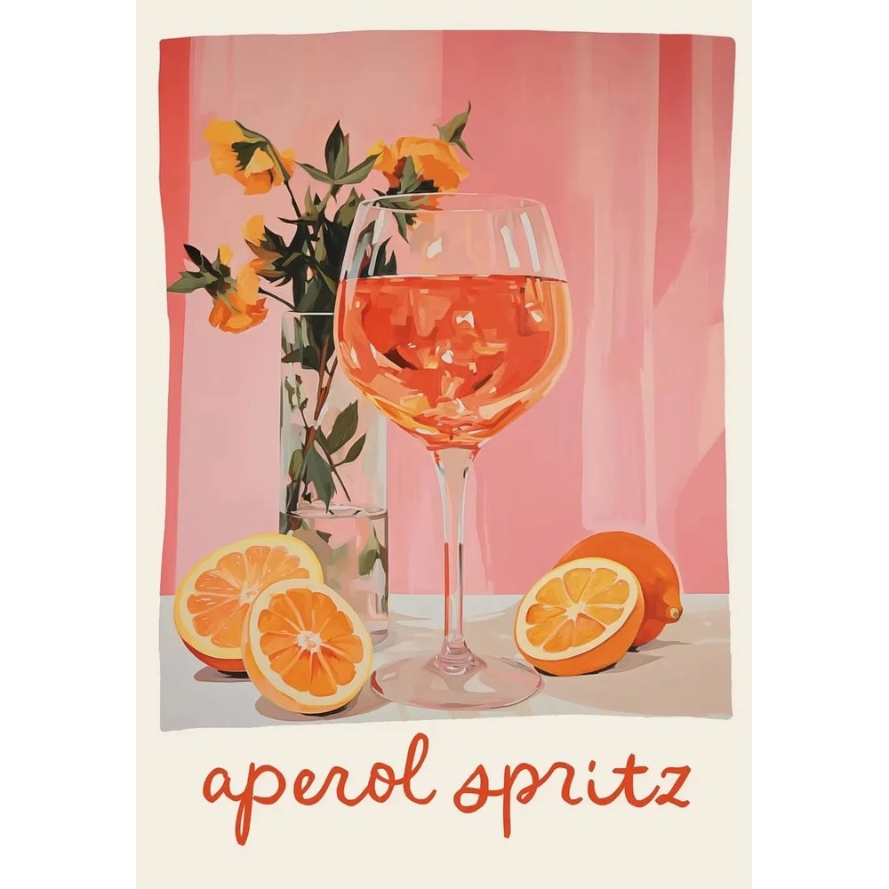 Italian Cocktail Food Wall Art Aperol Spritz Pizza Kitchen Canvas Decor 6