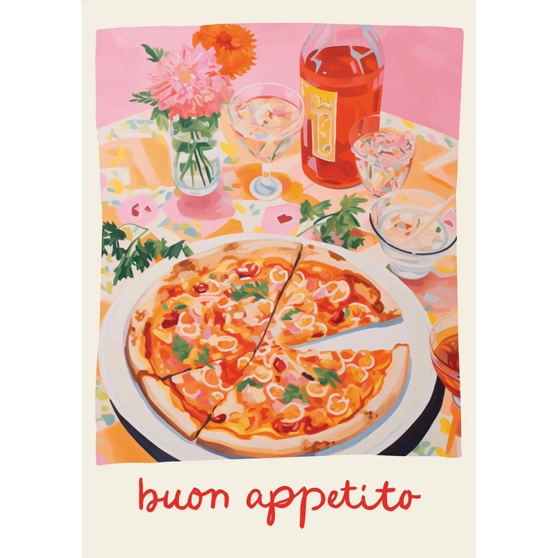 Italian Cocktail Food Wall Art Aperol Spritz Pizza Kitchen Canvas Decor 19