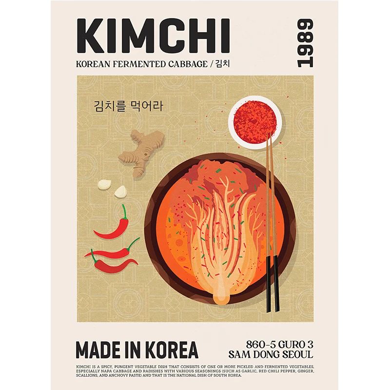 World Cuisine Food Wall Art Kitchen Canvas Poster Ramen Pizza Coffee Decor 9