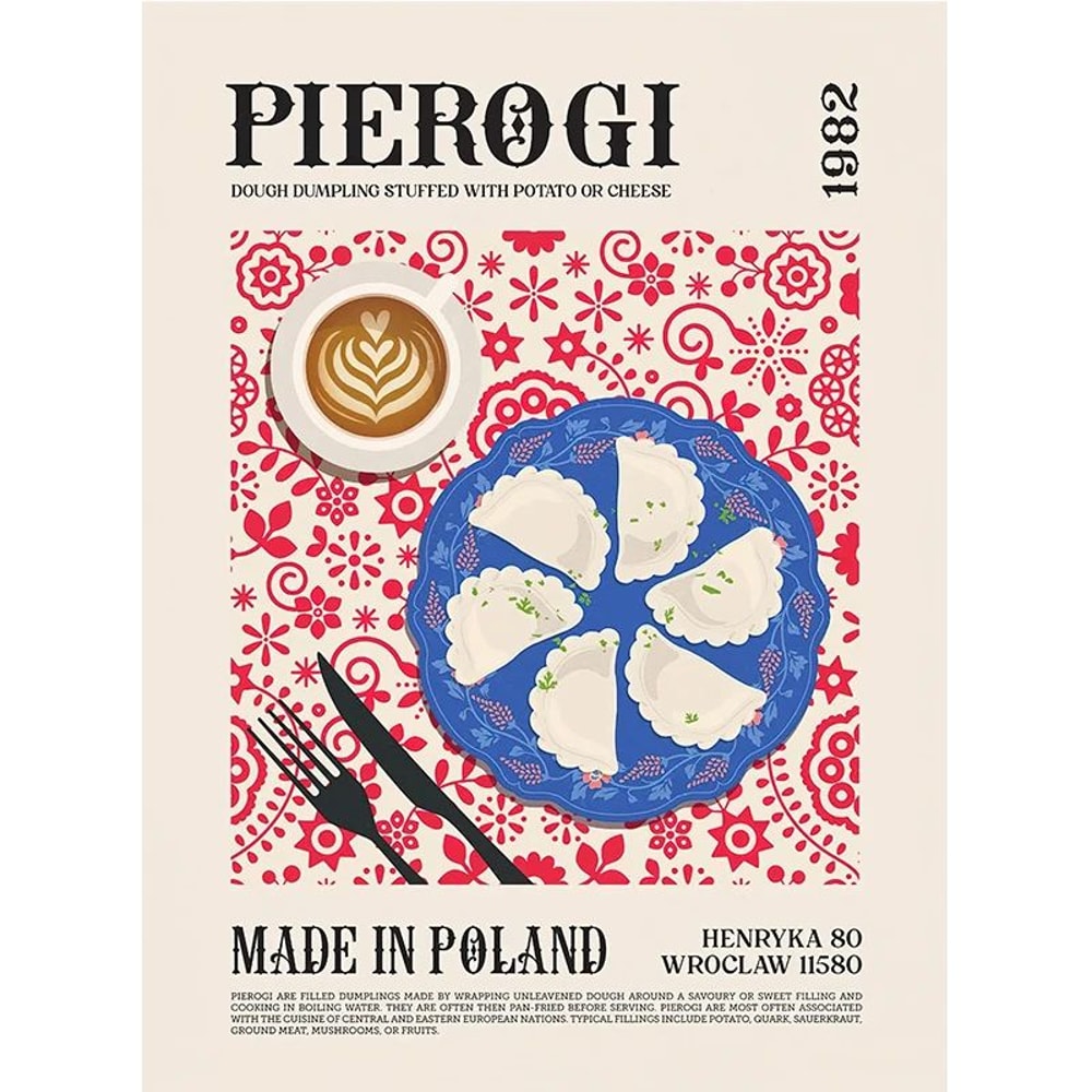 World Cuisine Food Wall Art Kitchen Canvas Poster Ramen Pizza Coffee Decor 19