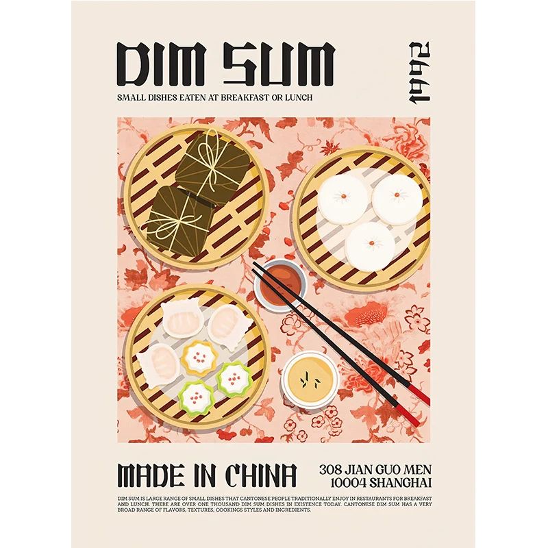 World Cuisine Food Wall Art Kitchen Canvas Poster Ramen Pizza Coffee Decor 22