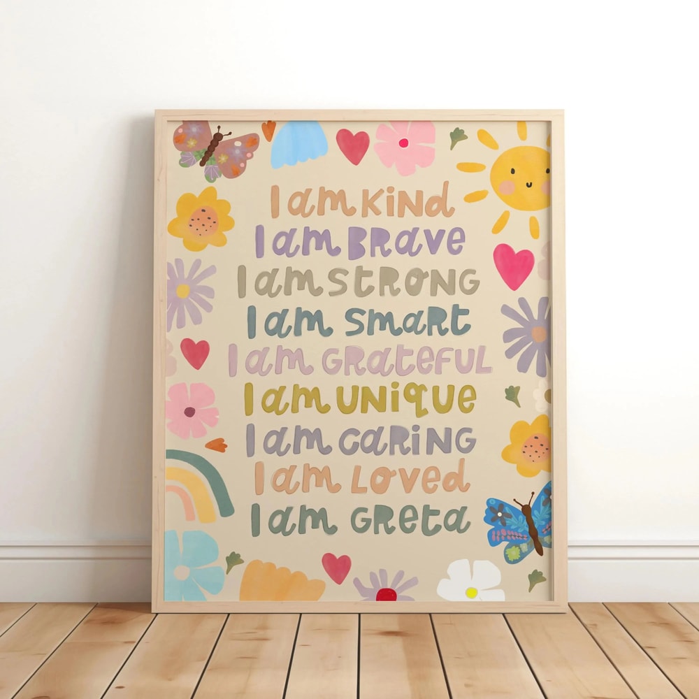 Unicorn Nursery Wall Art Inspirational Kids Room Canvas Magic Quote Decor 25