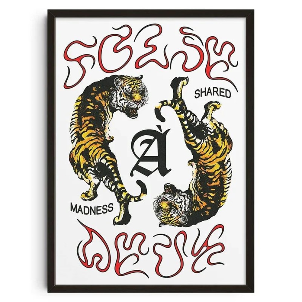 Japanese Snake Wall Art Bauhaus Geometric Canvas Mid Century Modern Decor 12