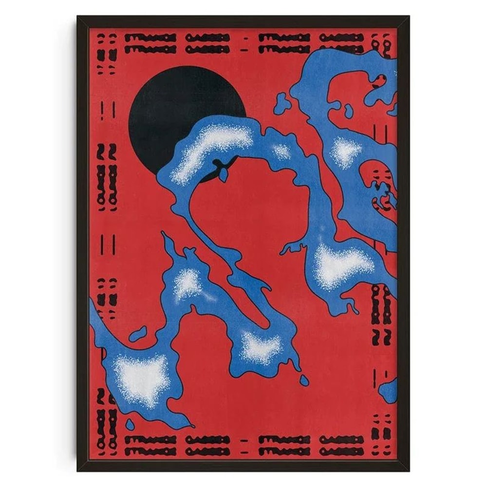 Japanese Snake Wall Art Bauhaus Geometric Canvas Mid Century Modern Decor 24