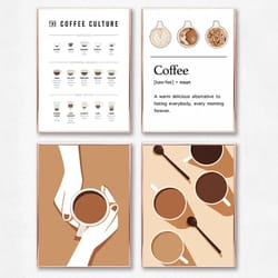 coffee guide wall art barista chart canvas cafe kitchen decor