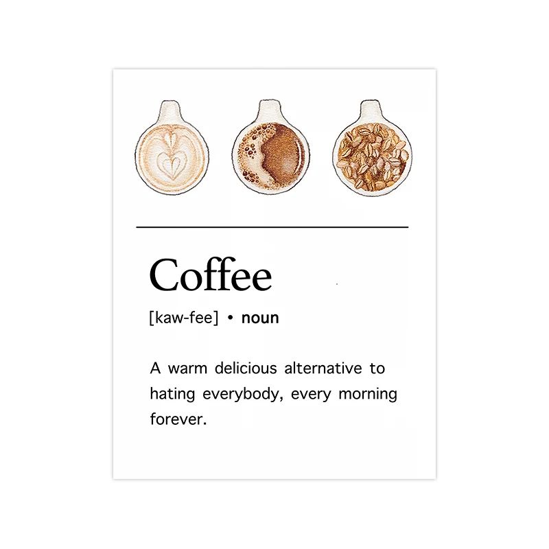 Coffee Guide Wall Art Barista Chart Canvas Cafe Kitchen Decor 8