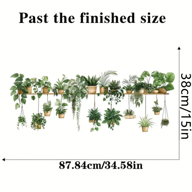 Flower Shelf Wall Stickers 3D Potted Plant Decal Home Decor 5