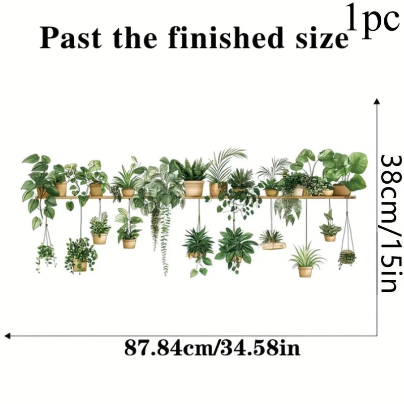 Flower Shelf Wall Stickers 3D Potted Plant Decal Home Decor 6
