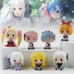 re zero rem emilia mini anime figure set collectible desk display