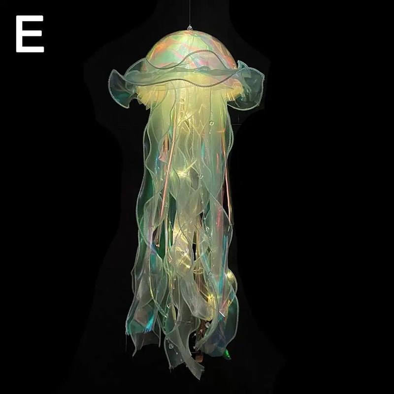 DIY Jellyfish Lamp Ocean Night Light Hanging Color Changing Decor 10