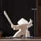White Ceramic Samurai Figurine Minimalist Warrior Statue Decor 12