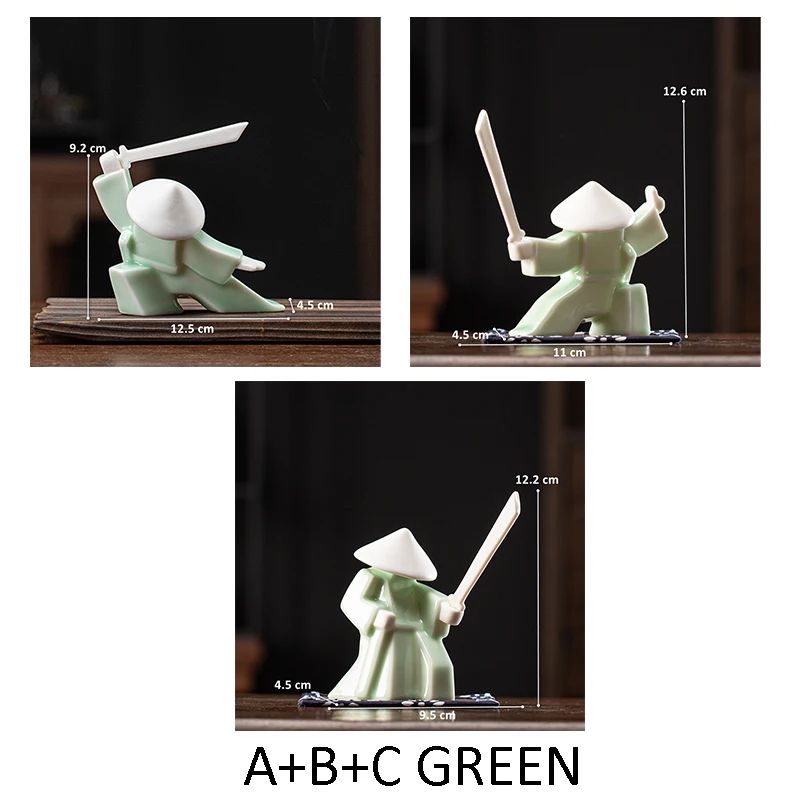 White Ceramic Samurai Figurine Minimalist Warrior Statue Decor 5