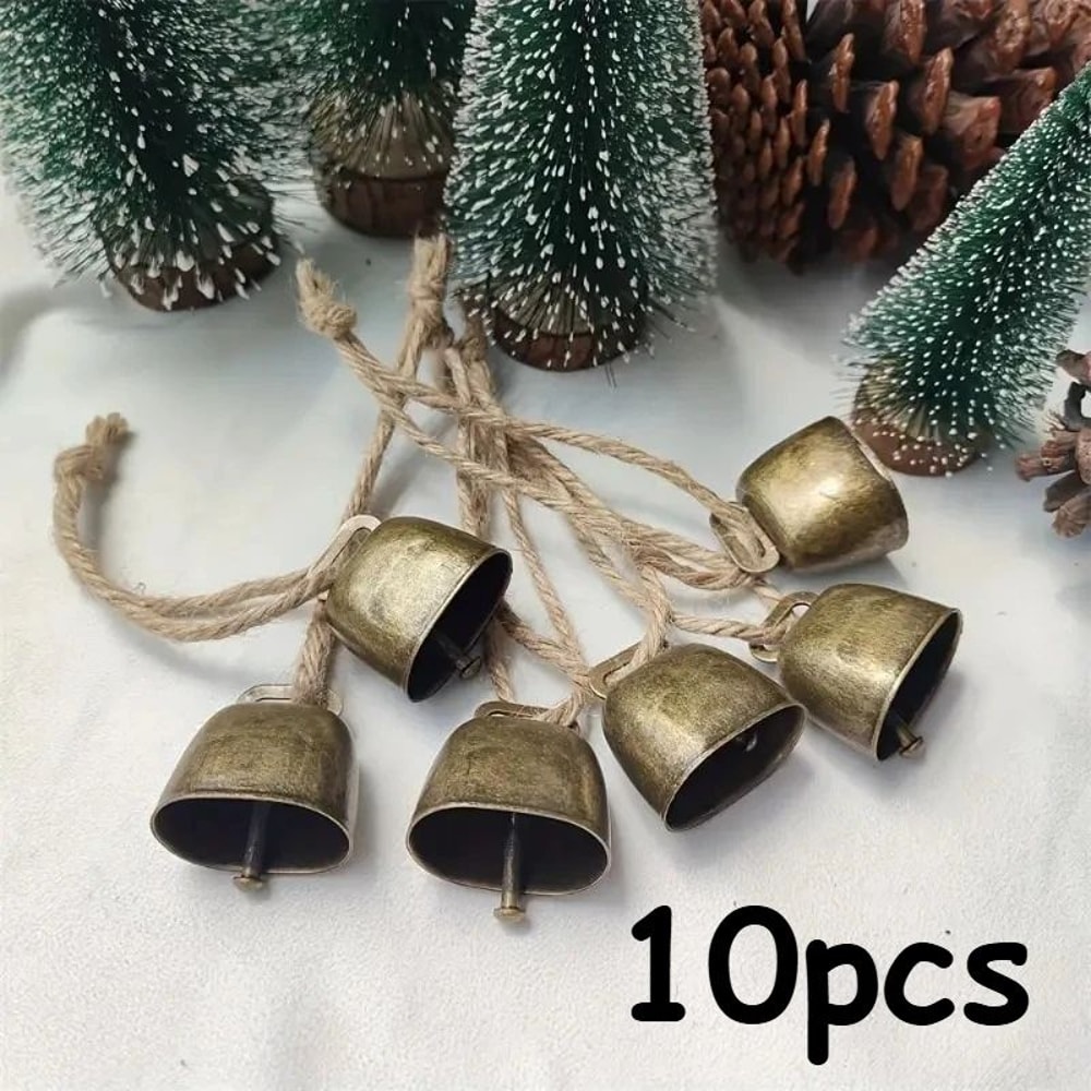 Rustic Cow Bell Set With Twine Farmhouse Jingle Bells For Decor And Crafts 6