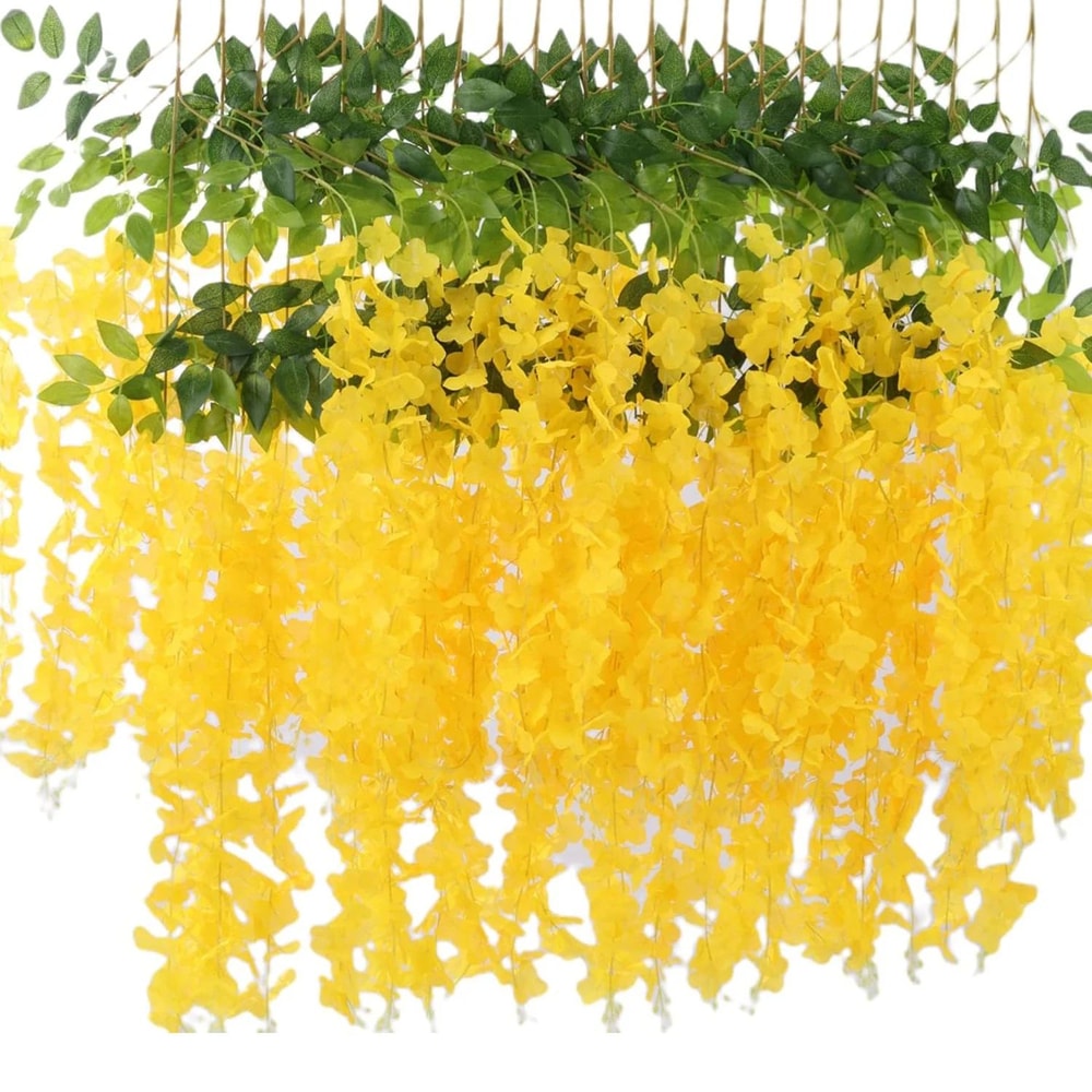 Artificial Violet Vine Hanging Flowers Realistic Fake Plant Decor For Home And Wedding 9