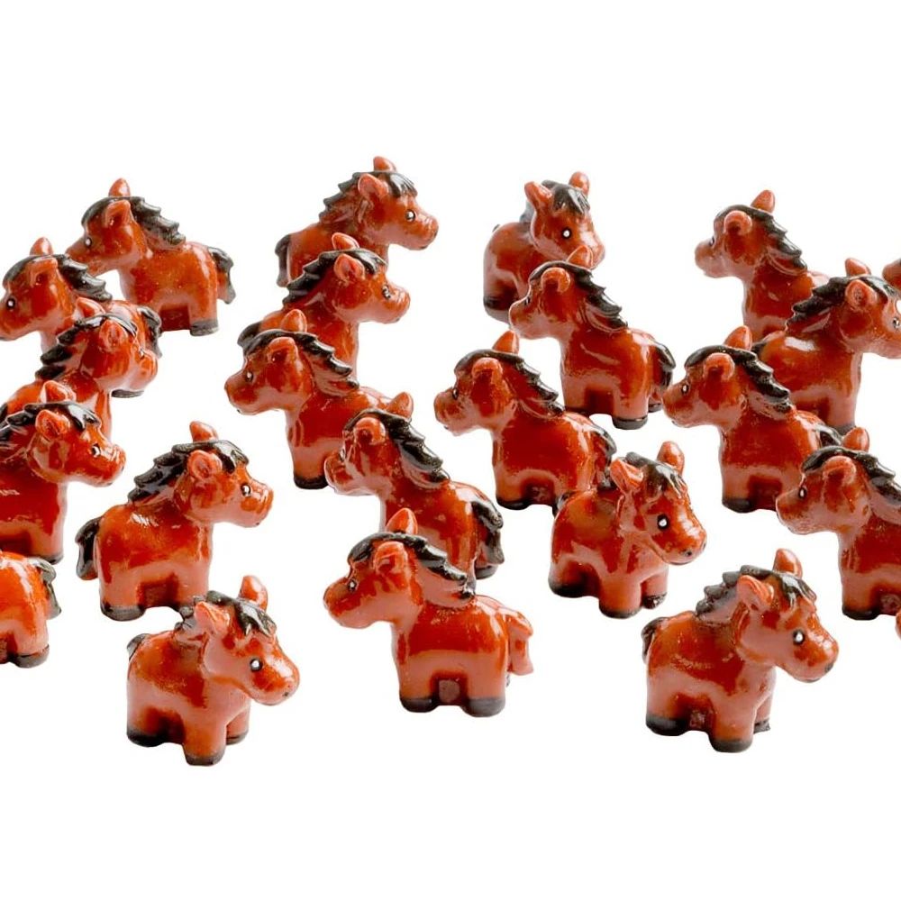 Mini Resin Horse Figurines Set Fairy Garden Animal Miniatures For DIY Decor 2