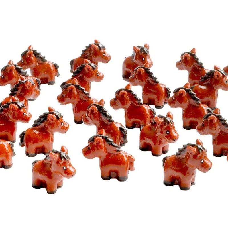 Mini Resin Horse Figurines Set Fairy Garden Animal Miniatures For DIY Decor 2