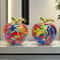 Colorful Abstract Apple Sculpture Modern Resin Art Home Office Decor 0